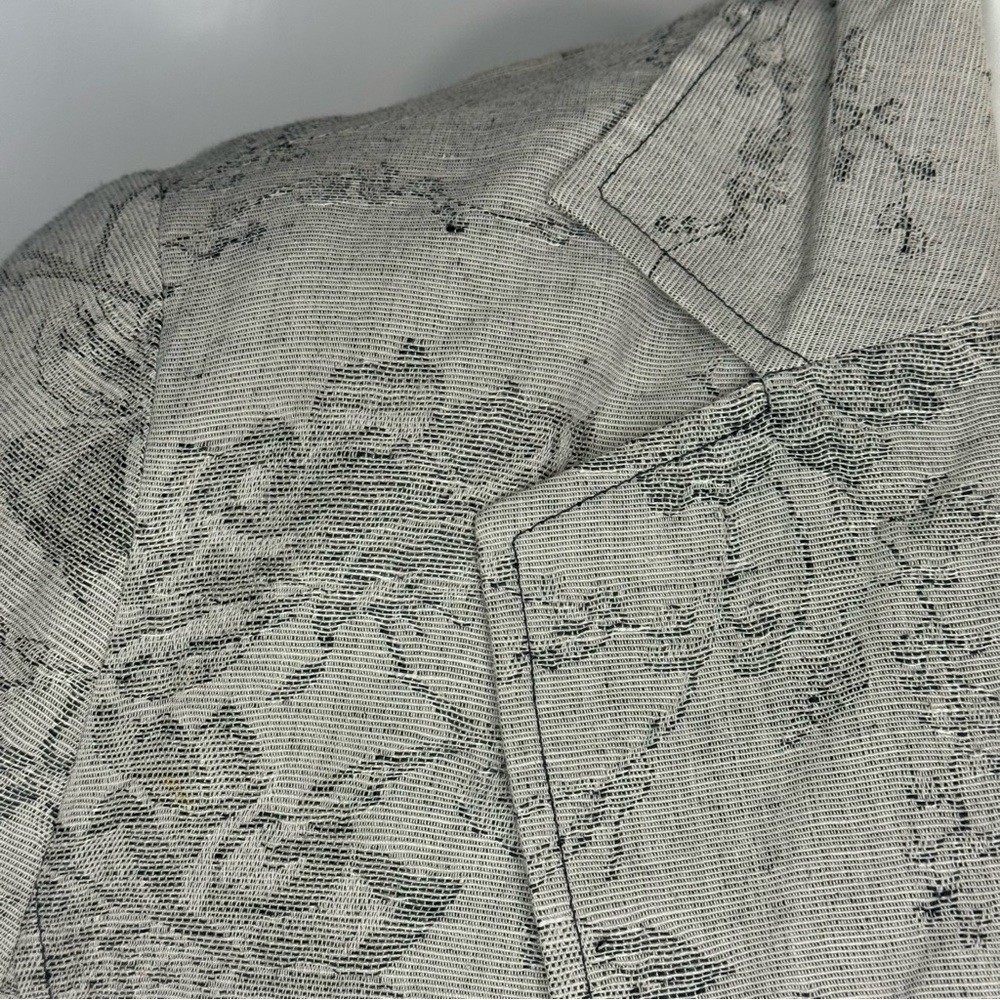 Coldwater Creek Gray one button Blazer with unique floral Pattern 2 pockets 2X - Picture 4 of 16